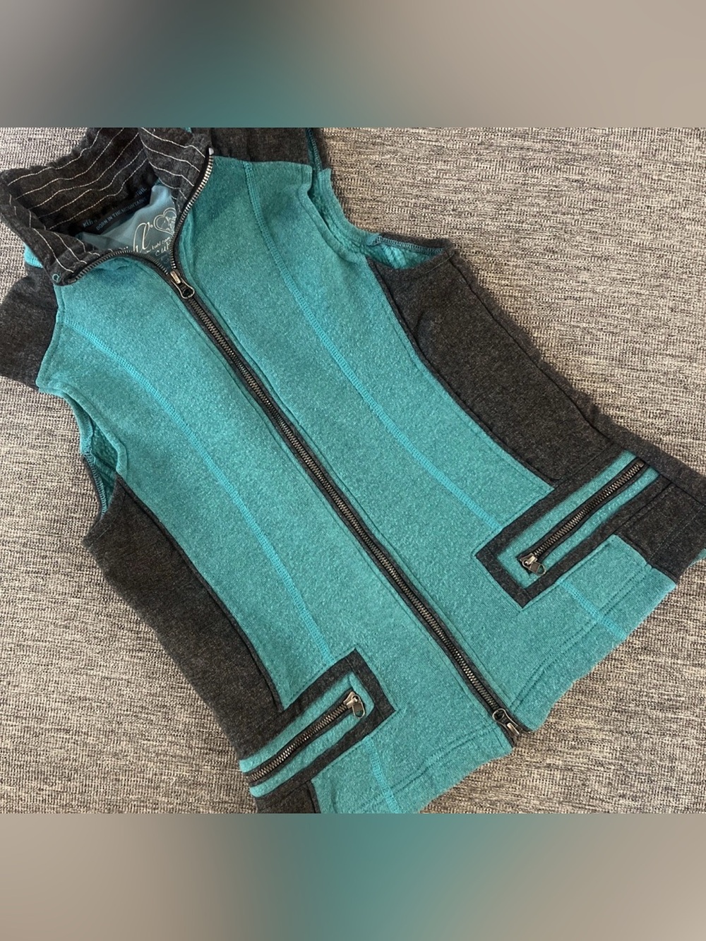 Kuhl Kashmira Women's Vest Sz M GUC Teal / Dark Gray Full Zip